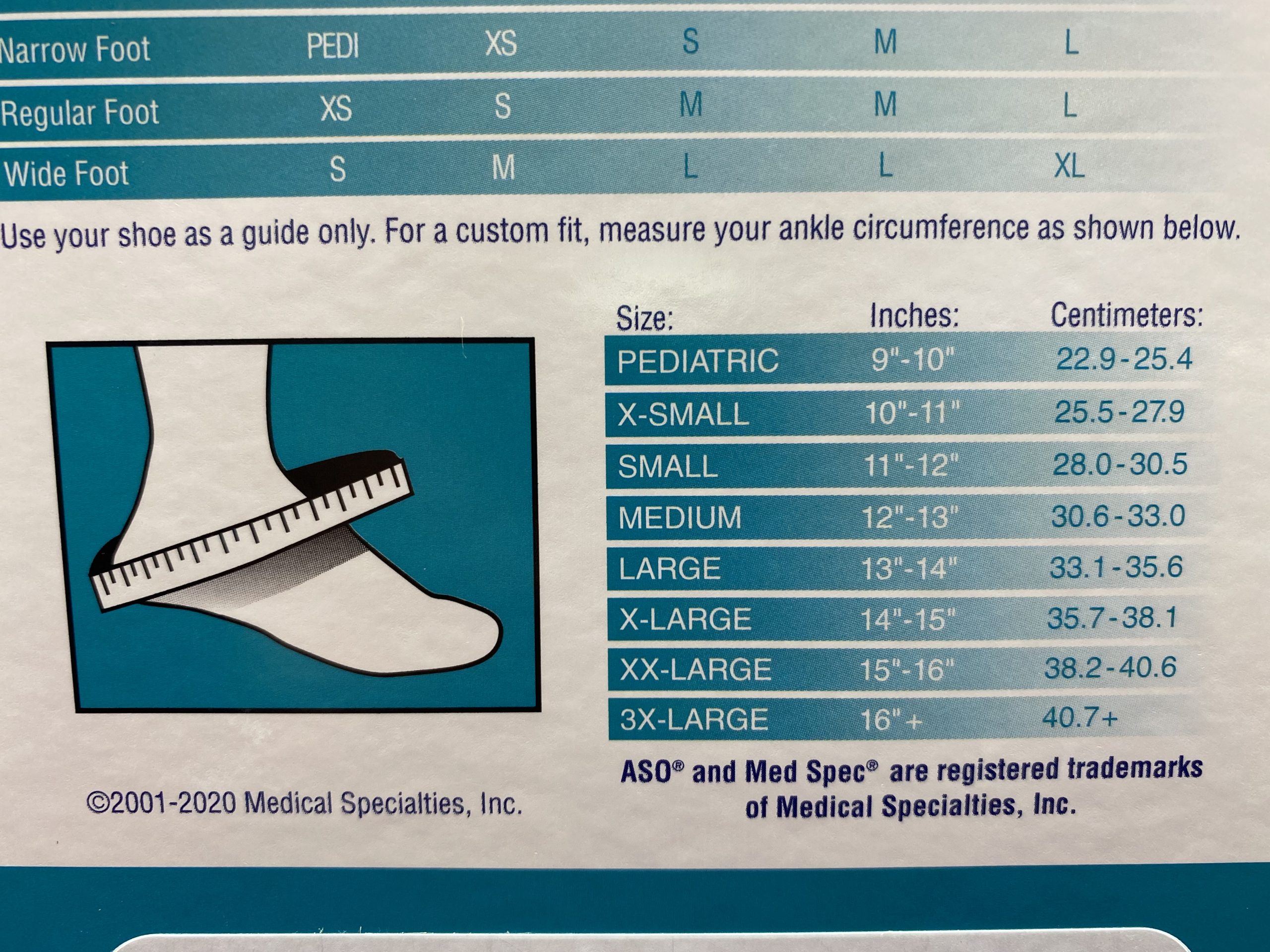 Med Spec Ankle Stabilizer Ankle Brace ASO, Black, LG REF:264015 (B2-3 ...