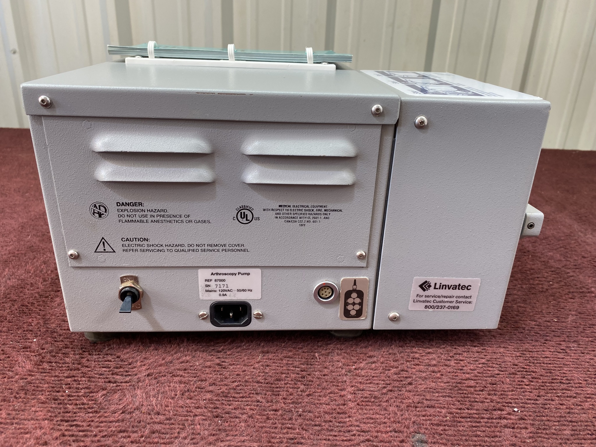 ConMed Linvatec 87K Arthroscopy Pump REF87000 Medsold