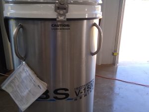 Custom BioGenic System CBS 2300 Liquid Nitrogen Tank V-1500 Cryo Storage Unit