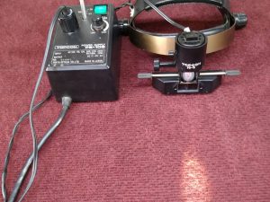 TOPCON ID5 INDIRECT OPHTHALMOSCOPE WITH POWER SUPPLY.