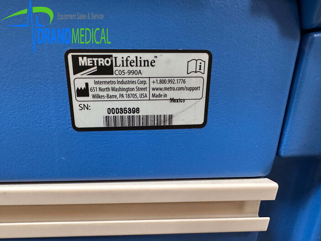 Metro Lifeline CO5990A Medical Emergency Crash Cart Medsold