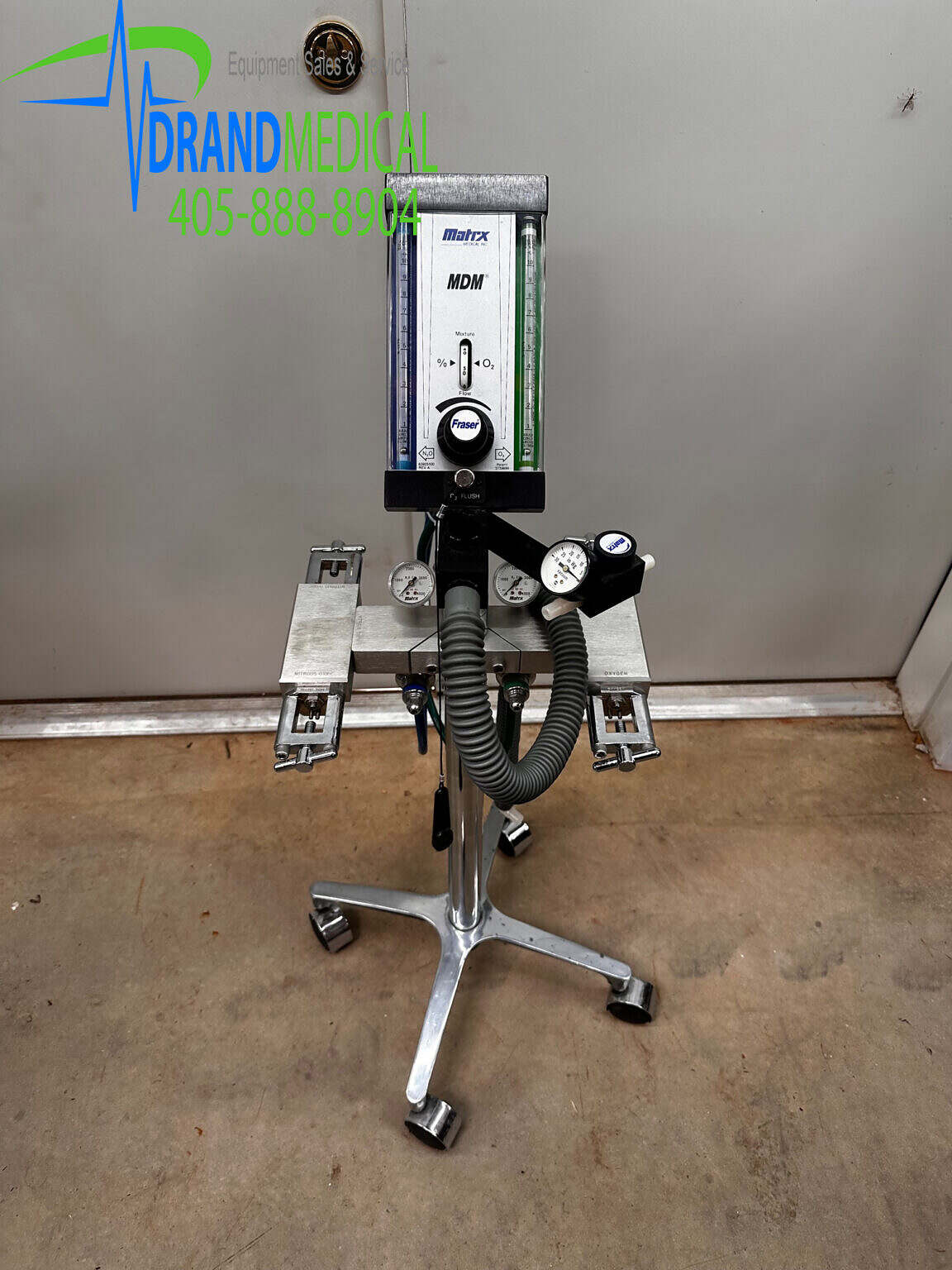 Matrx MDM Dental Nitrous N20 Oxide Flowmeter with Hoses Medsold