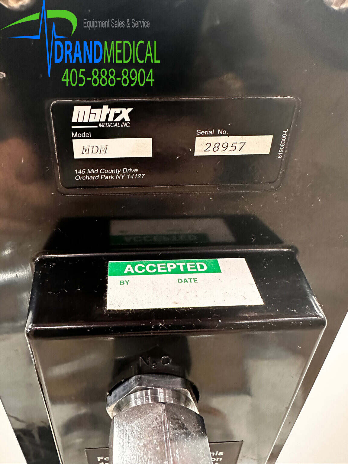Matrx MDM Dental Nitrous N20 Oxide Flowmeter with Hoses Medsold