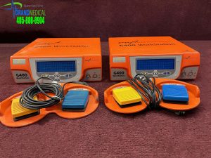 Lot of 2 Gyrus ACMI G400 Model#777000 Generator PK Technology with Footswitch (F2-2)