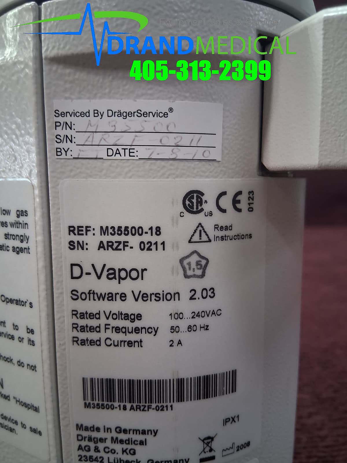 Baxter Drager D-Vapor Desflurane Vaporizer ref: M35500-18 (e8-2) - Image 6