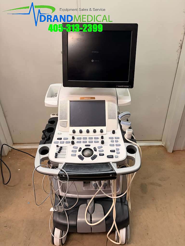 GE Vivid E9 XDclear Cardiac Imaging System W/ M5Sc-D, 4C-D, 9L-D probes