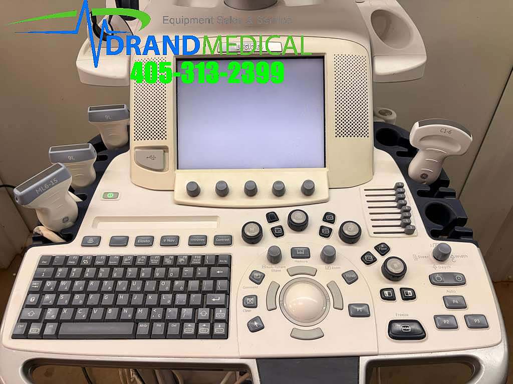 GE LOGIQ E9 ULTRASOUND W/ 4 TRANSDUCER PROBES 2- 9L, 1- ML6-15 and 1- C1-6 - Image 3