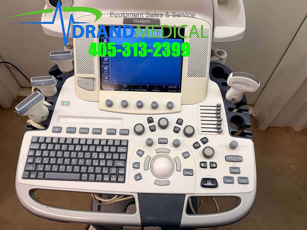 GE LOGIQ E9 ULTRASOUND W/ 4 TRANSDUCER PROBES 2- 9L, 1- ML6-15 and 1- C1-6 - Image 5
