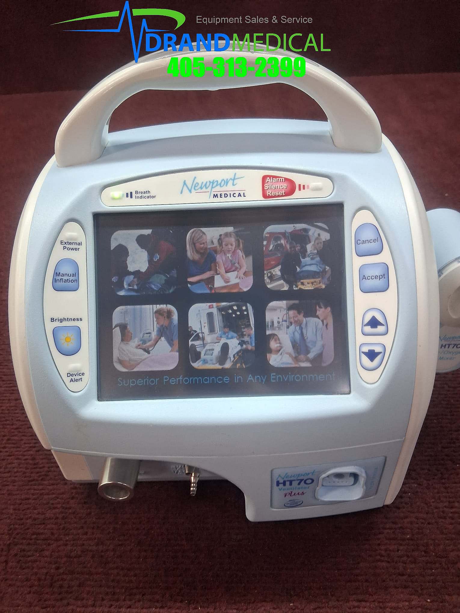 Newport HT70 Portable Monitor w/Newport Air/Oxygen Mixer (B8-3)