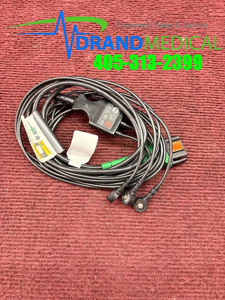 Physio Control 3 Lead ECG Cable Ref:11111-000016 w/Case For LIFEPAK 1000 - Image 3