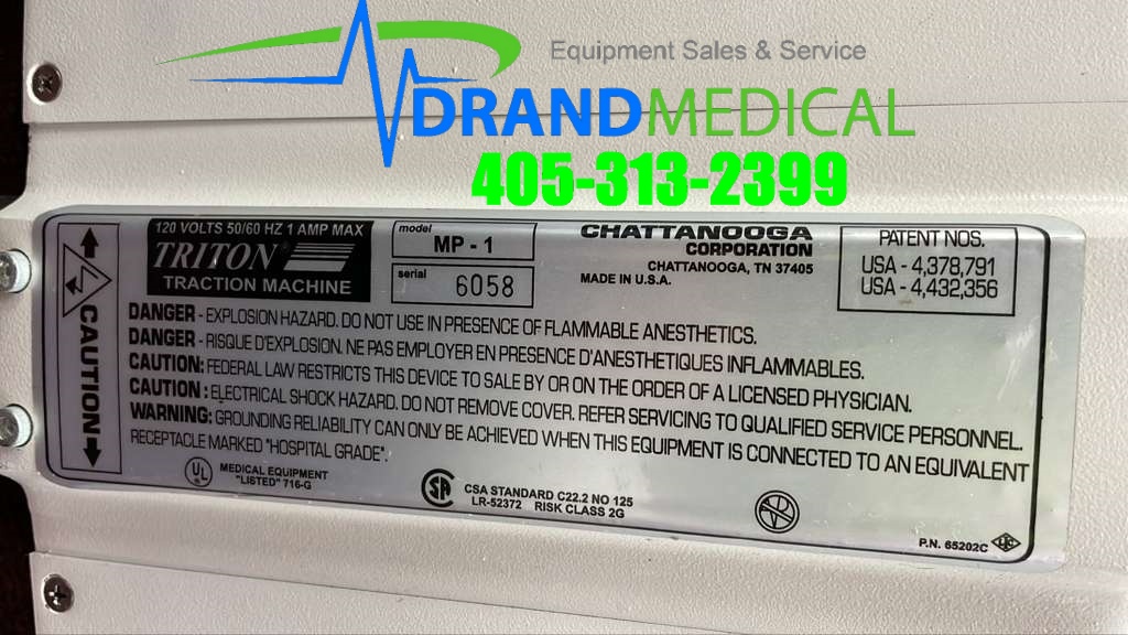 Chattanooga Corp. TRITON MP-1 traction machine - Image 6