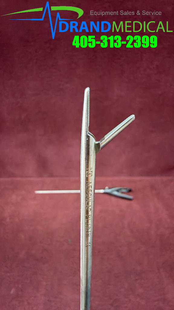 Aesculap Surgical Laparoscopic 5Mm Durogrip Straight Tc Needleholder PL404R - Image 2