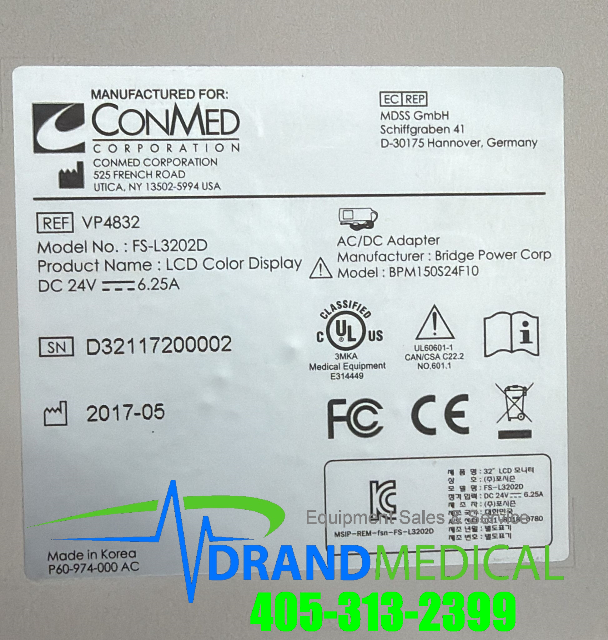 ConMed Linvatec 26" HD LED Monitor VP4832 - Image 5