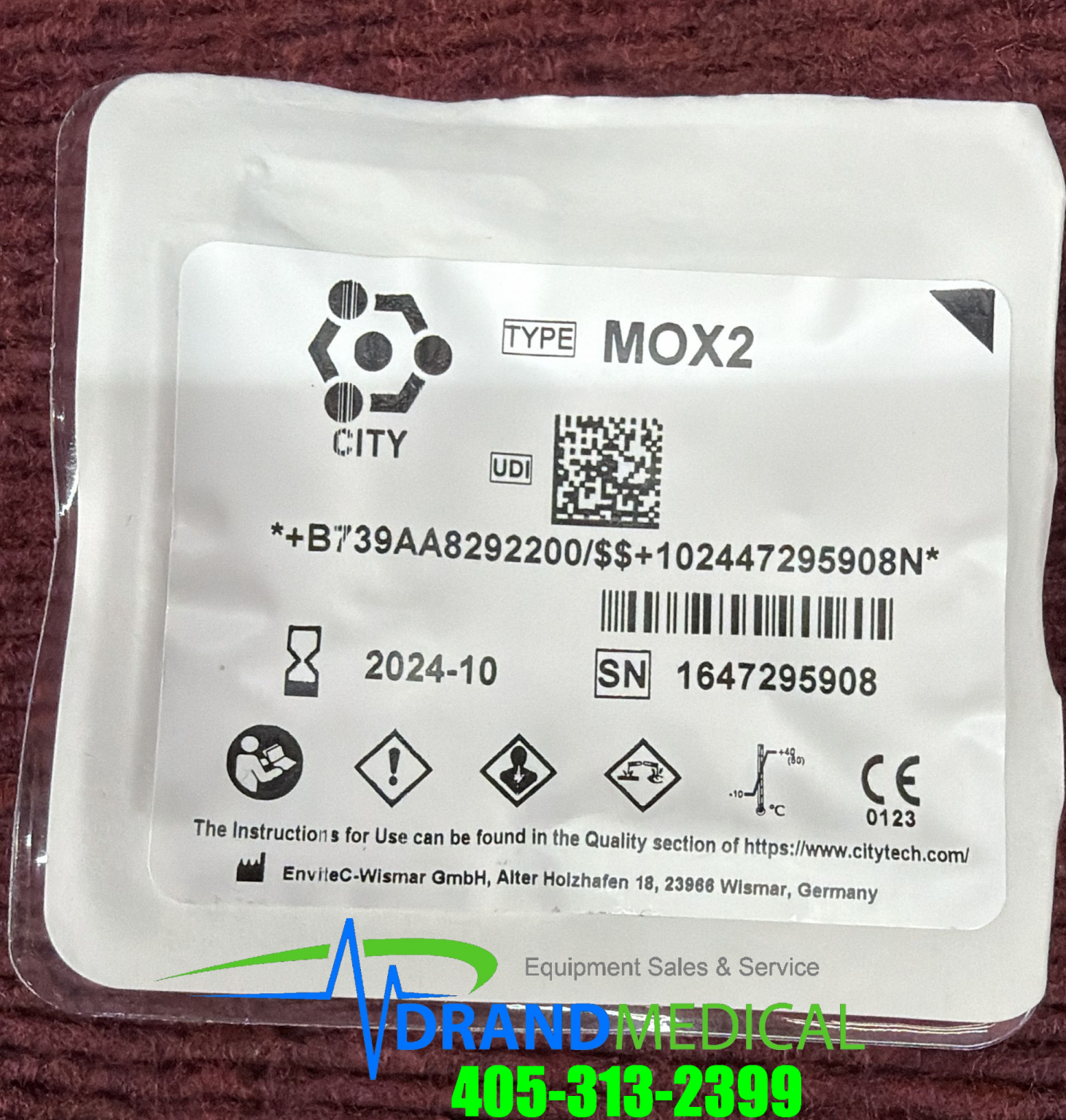 Mindray type MOX2 Oxygen O2 Sensor for Anesthesia Machines - Medsold